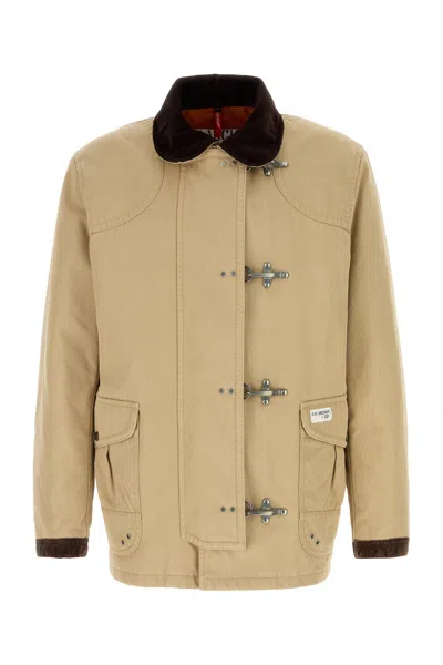 Fay Canvas Jacket With Button Accents And Front Pockets In Multi