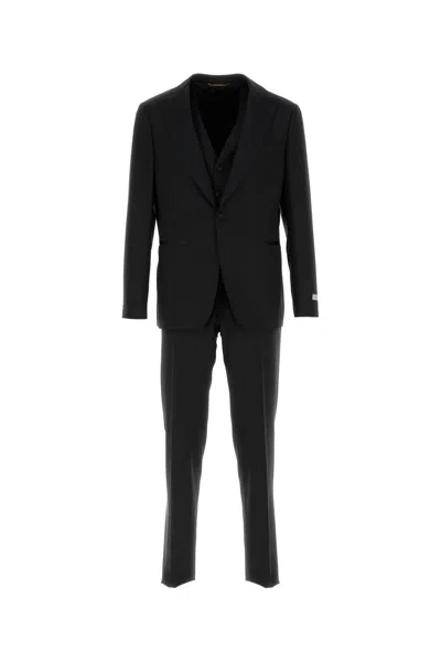Canali Single-breasted Suit In Black