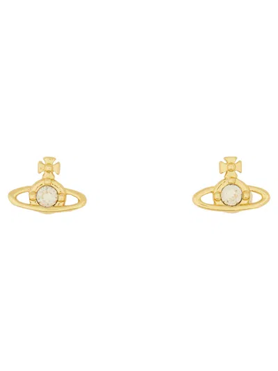 Vivienne Westwood Nano Solitaire Earrings In Gold