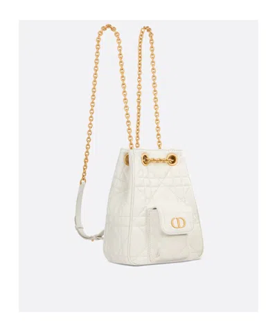 Dior Drawstring Backpack In White