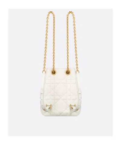 Dior Drawstring Backpack In White