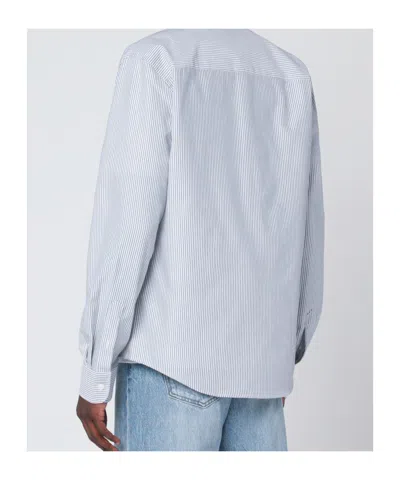 Ami Alexandre Mattiussi White Striped Ami De Coeur Shirt In White