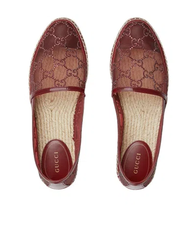 Gucci Mesh Lace Espadrilles Espadrille Sole In Brown