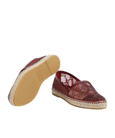 Gucci Mesh Lace Espadrilles Espadrille Sole In Brown
