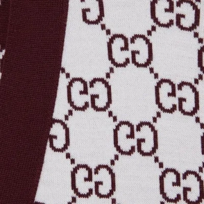 Gucci Double-sided Gg Wool Jacquard Cardigan In Brown