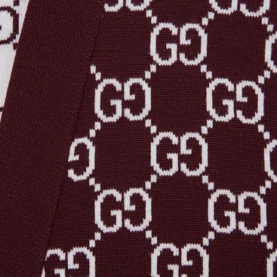 Gucci Double-sided Gg Wool Jacquard Cardigan In Brown