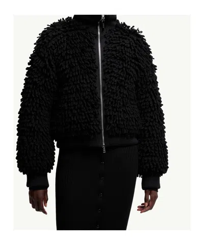 Moncler X Ee72 By Edward Enninful Wool Blend Zip-up Cardigan In Black
