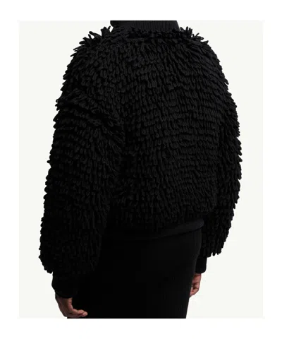 Moncler X Ee72 By Edward Enninful Wool Blend Zip-up Cardigan In Black