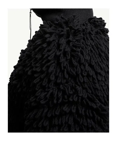 Moncler X Ee72 By Edward Enninful Wool Blend Zip-up Cardigan In Black