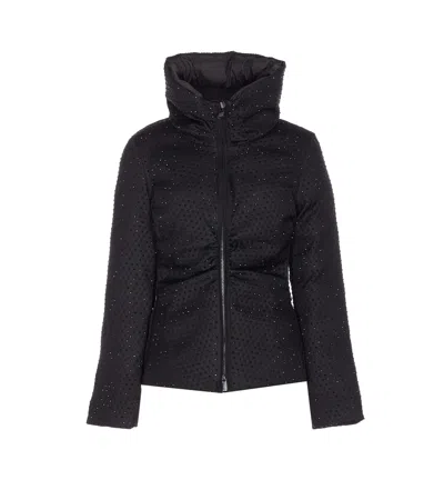 Pinko Down Jacket With High Collar In Black