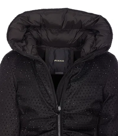 Pinko Down Jacket With High Collar In Black