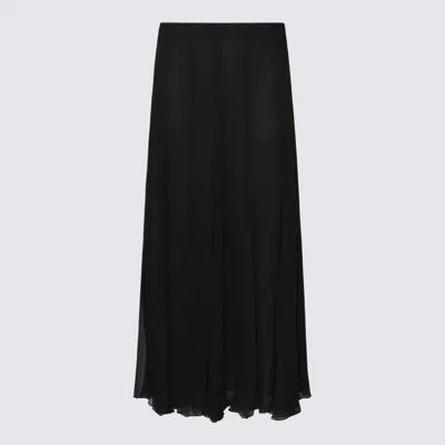 Chloé Maxi Skirt With Sheer Overlay And Flowy Design In Black
