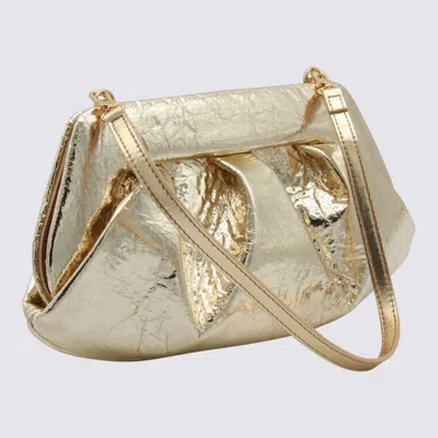 Themoirè Metallic Clutch Bag Shoulder Strap In Metallic