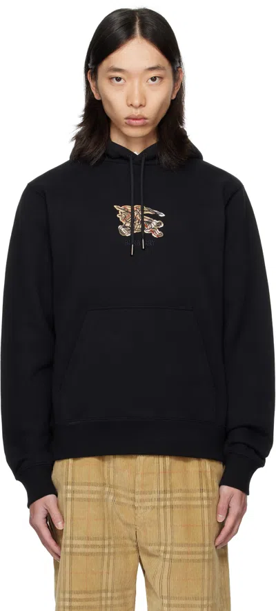 Burberry Simon Hoodie With Front Pocket And Hood In Black
