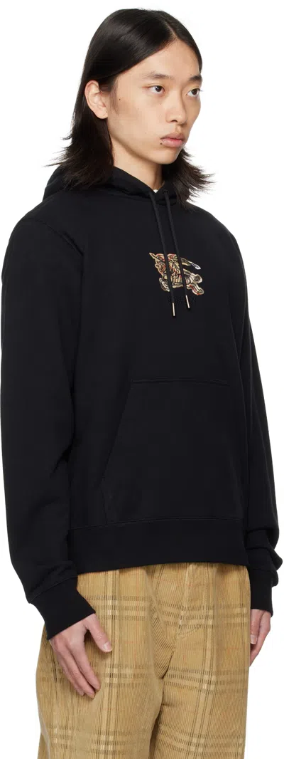 Burberry Simon Hoodie With Front Pocket And Hood In Black