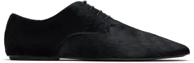 Dries Van Noten Black Square Toe Derbys In Black