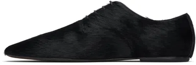 Dries Van Noten Black Square Toe Derbys In Black