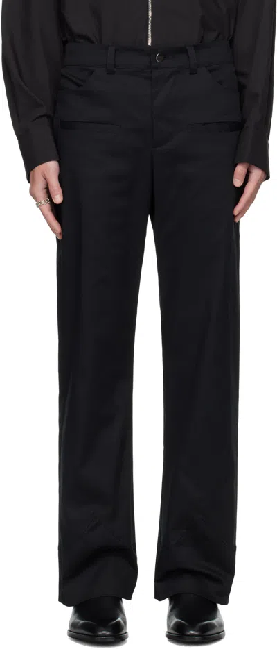 Av Vattev Black Boot Cut Cuff Trousers In Black