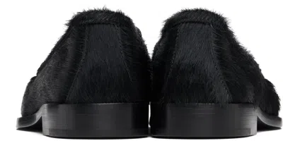 Dries Van Noten Black Ponyhair Loafers In Black