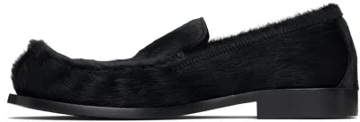 Dries Van Noten Black Ponyhair Loafers In Black