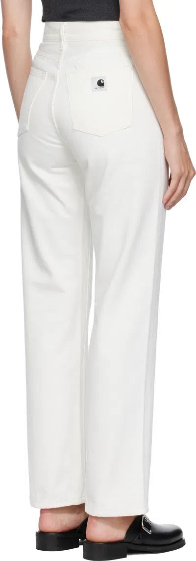 Carhartt Logo-patch Cotton Jeans In White