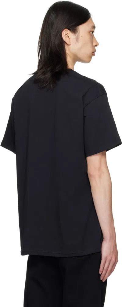 Carhartt Script Logo-embroidered T-shirt In Black