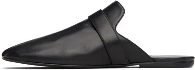 Dries Van Noten Black Leather Loafers In Black