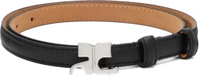 Courrèges Black 15mm Ac Leather Belt In Black