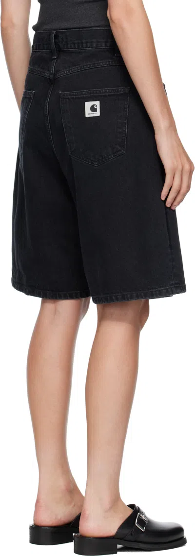 Carhartt Black Brandon Denim Shorts In Black