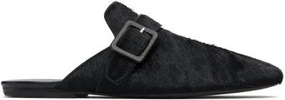 Dries Van Noten Black Hair-on Leather Loafers In Black