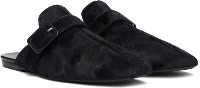 Dries Van Noten Black Hair-on Leather Loafers In Black