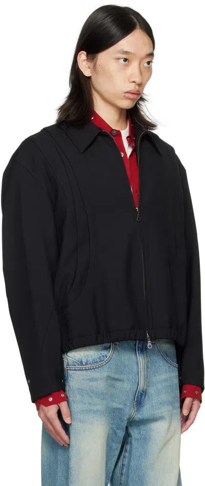 Coor Black Wool Blouson Jacket In Black