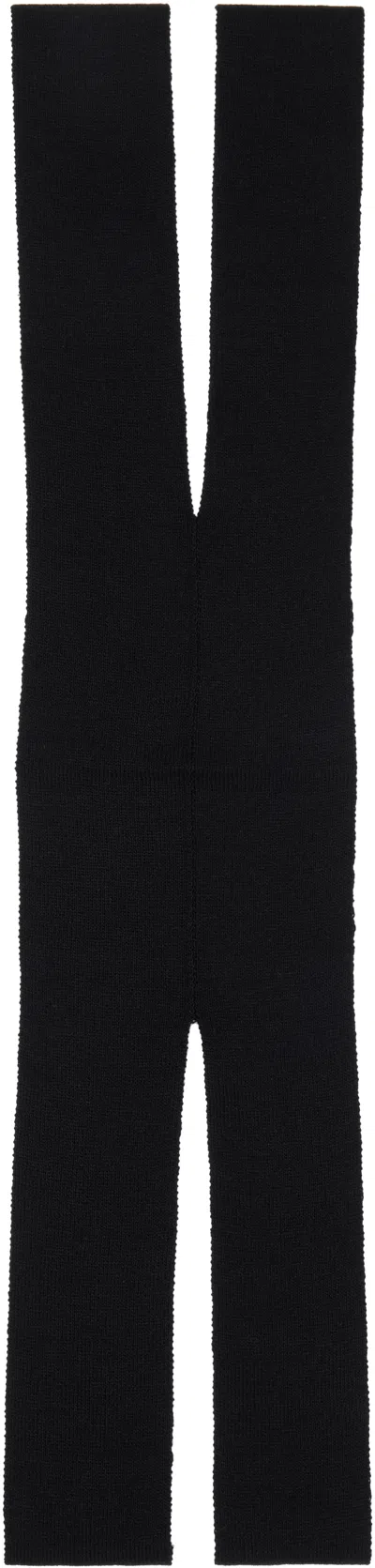 Av Vattev Black Skinny Double Scarf In Black