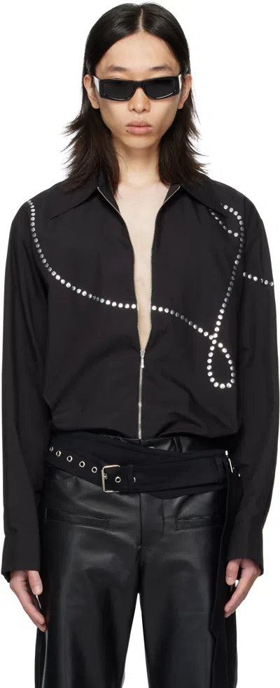 Av Vattev Black Zip Shirt In Black