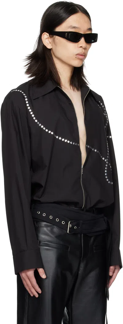 Av Vattev Black Zip Shirt In Black