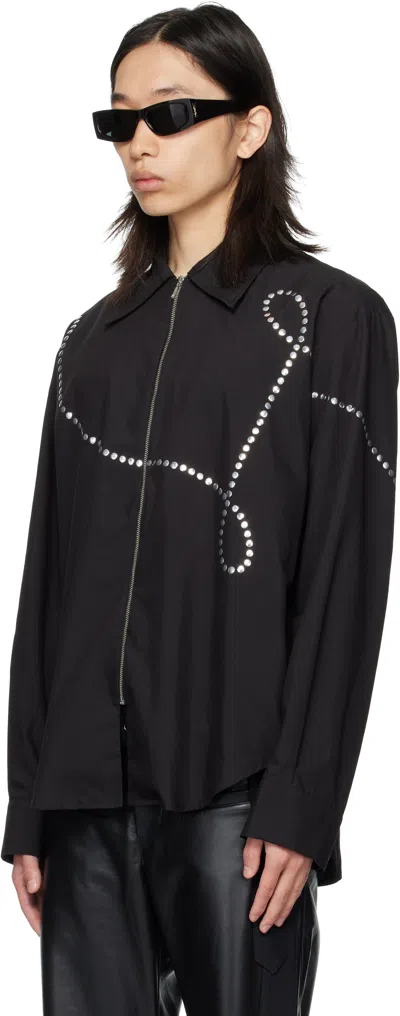 Av Vattev Black Zip Shirt In Black