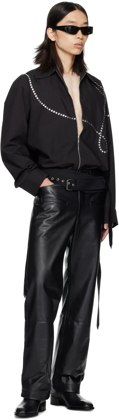 Av Vattev Black Zip Shirt In Black