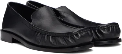 Dries Van Noten Black Leather Loafers In Black