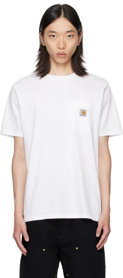 Carhartt Pocket T-shirt Featuring Logo Label In Xx White