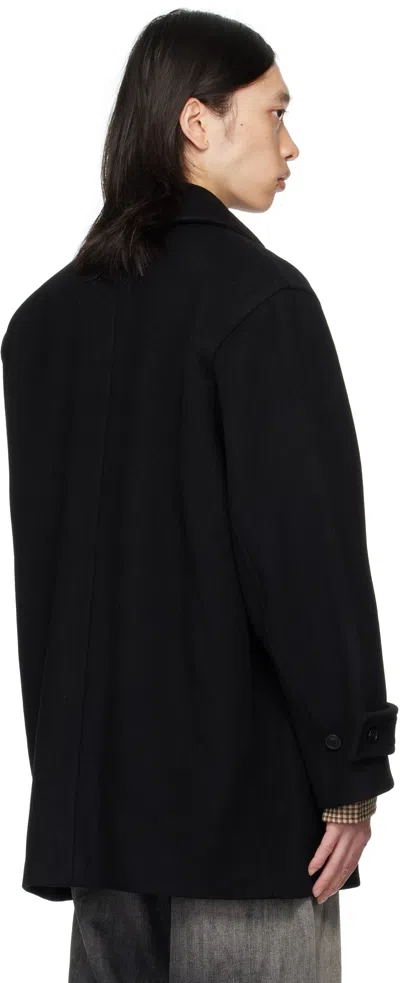 Coor Brown Car Suede Coat In Black