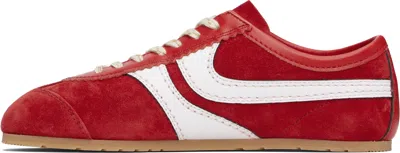 Dries Van Noten 70s Marathon Spirit Suede Low-top Sneakers In Red