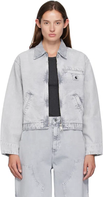 Carhartt Emery Jacket With Collar And Pockets In Gray