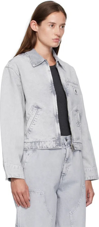 Carhartt Emery Jacket With Collar And Pockets In Gray