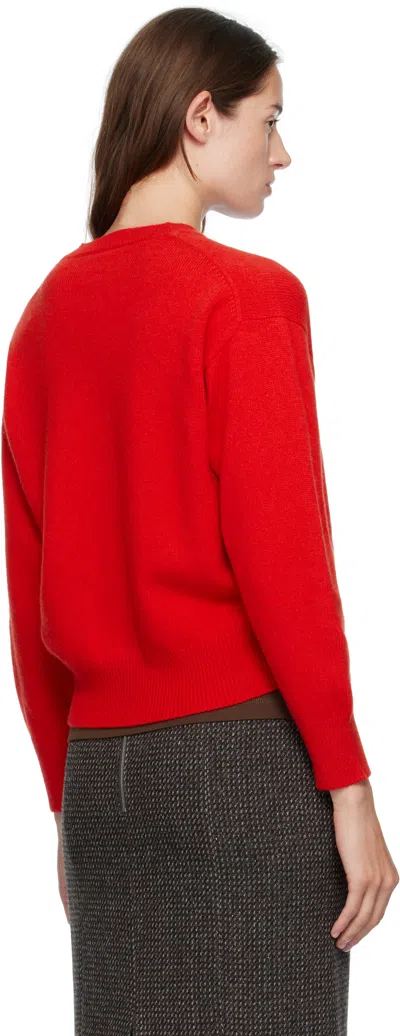 And-daughter Red Ada Crewneck Cardigan In Red