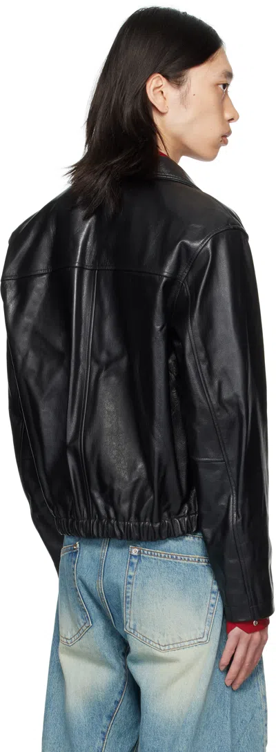 Coor Black Pilot Leather Jacket In Black