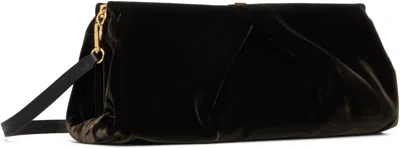 Dries Van Noten Velvety Viscose Clutch Bag In Brown