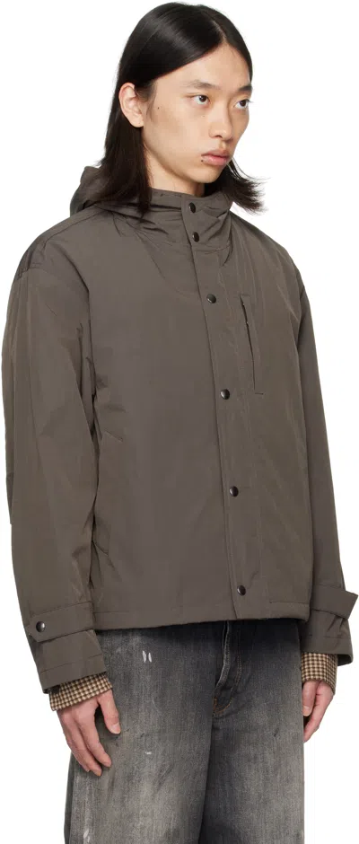 Coor Brown Crop Hoodie Mill Parka In Brown