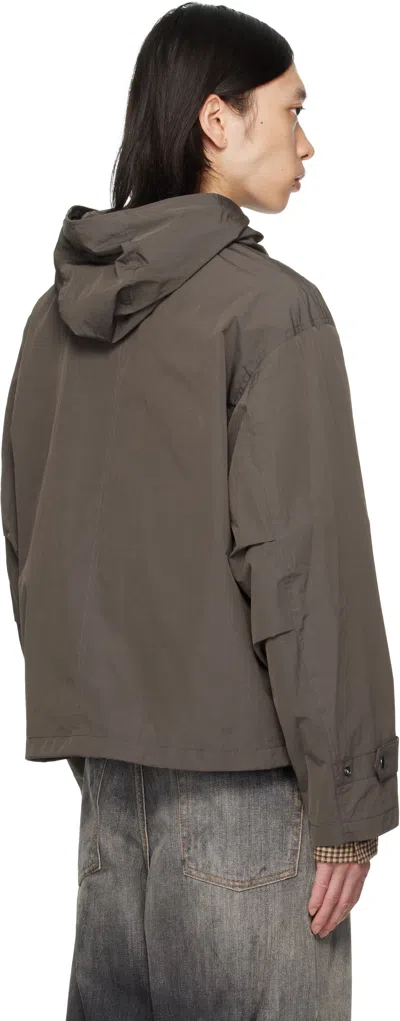 Coor Brown Crop Hoodie Mill Parka In Brown