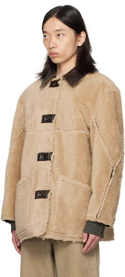Coor Reversible Fake Shearling Coat In Black