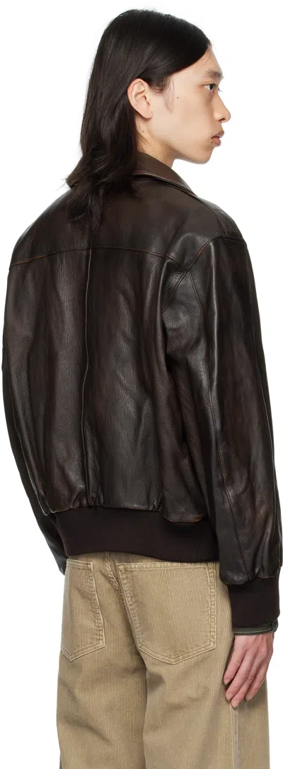 Coor Brown Vintage Cow Skin A-2 Leather Jacket In Brown